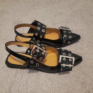 Ballerina Buckle Sling Back Mules